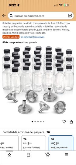 Small 2 oz (60 ml) Clear Glass Bottles