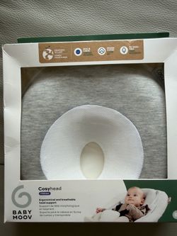 Babymoov Cosyhead Fresh Headrest, Gray and White, Soft Cotton Support for Baby Bouncers, Strollers & Car Seats
