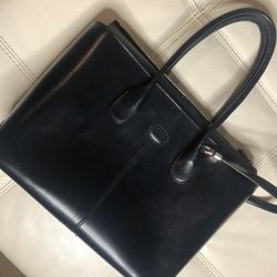  TODS D Bag Leather Tote  Handbag With Detachable Strap