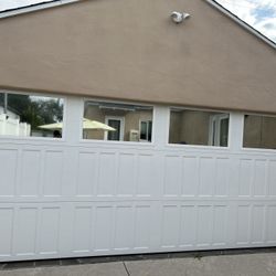 Garage Door - 16' x 7' Tilt Up Door with Lift Brackets - Very Good Condition