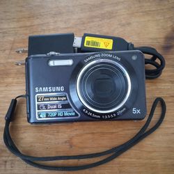 SAMSUNG DIGITAL CAMERA SMART 720P MOVIE 5X OPTICAL ZOOM 14.2 MEGAPIXELES USB CABLE CHARGER TESTED WORK 
