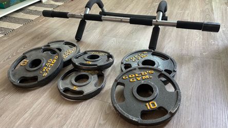 Gold's Gym Weight Plates and Pull-Up Bar