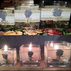 Lavender And Lace Candle Holders 
