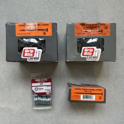 Grip Rite Fas’ners Coarse Thread Drywall Screws Hooks & Eyes Lot