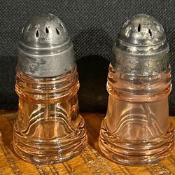 SAVE $6.00 TODAY! Doric Pink by JEANNETTE Depression Glass Shakers
