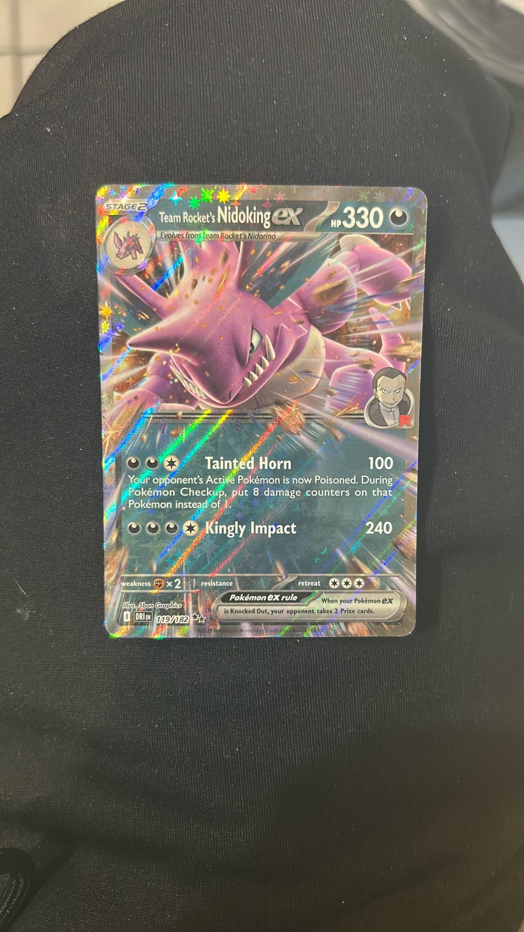 Team Rocket's Nidoking EX 119/182 SV10 With Team Rockets HOUNDOOM Destined Rivals Pokemon English In Hand