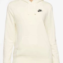 Women's Sportwear Club Fleece Pullover Hoodie In Coconut Milk/Black XL (Unisex)