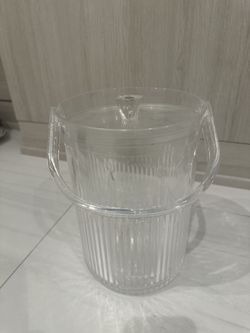 Mcm Retro Ice Bucket Lidded Ribbed Acrylic 