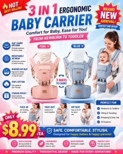 3 in 1 Ergonomic 360° Soft Baby Carrier