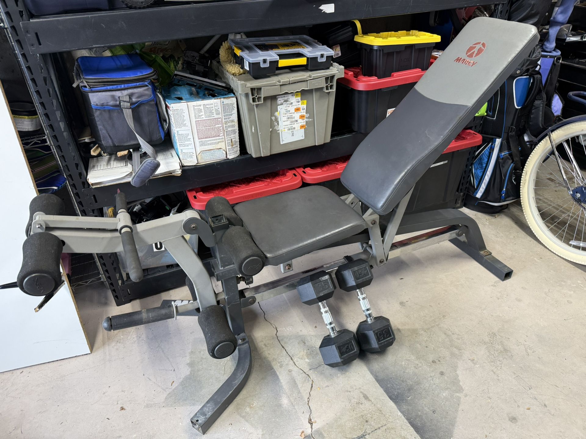 Weight Bench With Two 35lb Dumbbells 