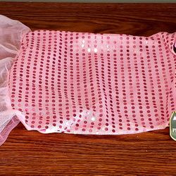 Medium Pet Princess Halloween Costume Sequin Hat Skirt NWT