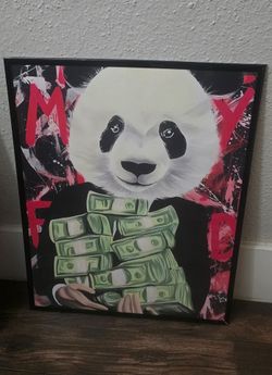 Panda Money Stack Pop Art Canvas