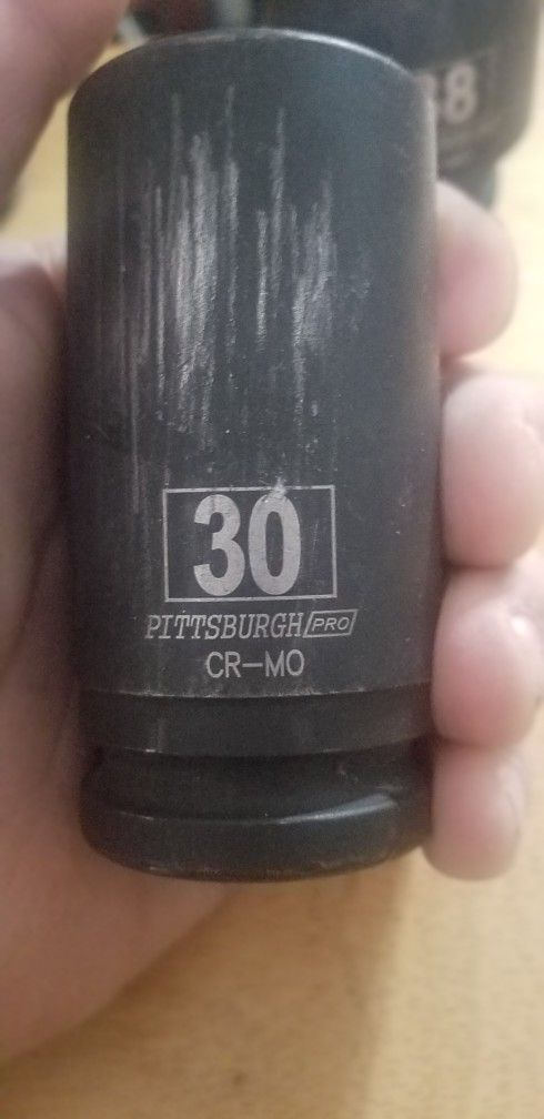 Pittsburgh 1 1/2" 38mm. 30mm Impact sockets $10 each