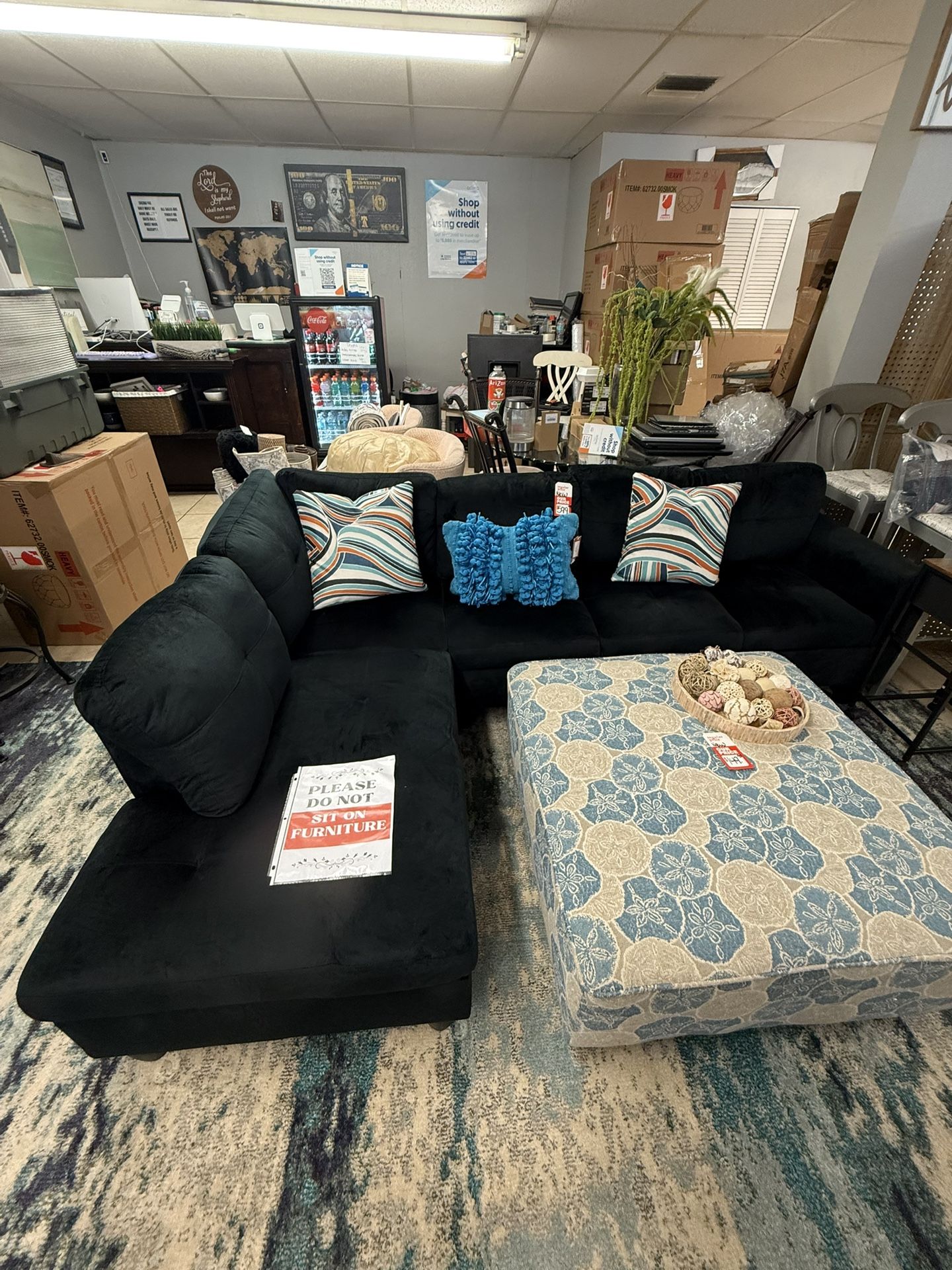 Brand New Black Sectional Sofa 