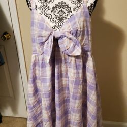 Perfectly Priscilla Purple Plaid Summertime Dress Size 3XL