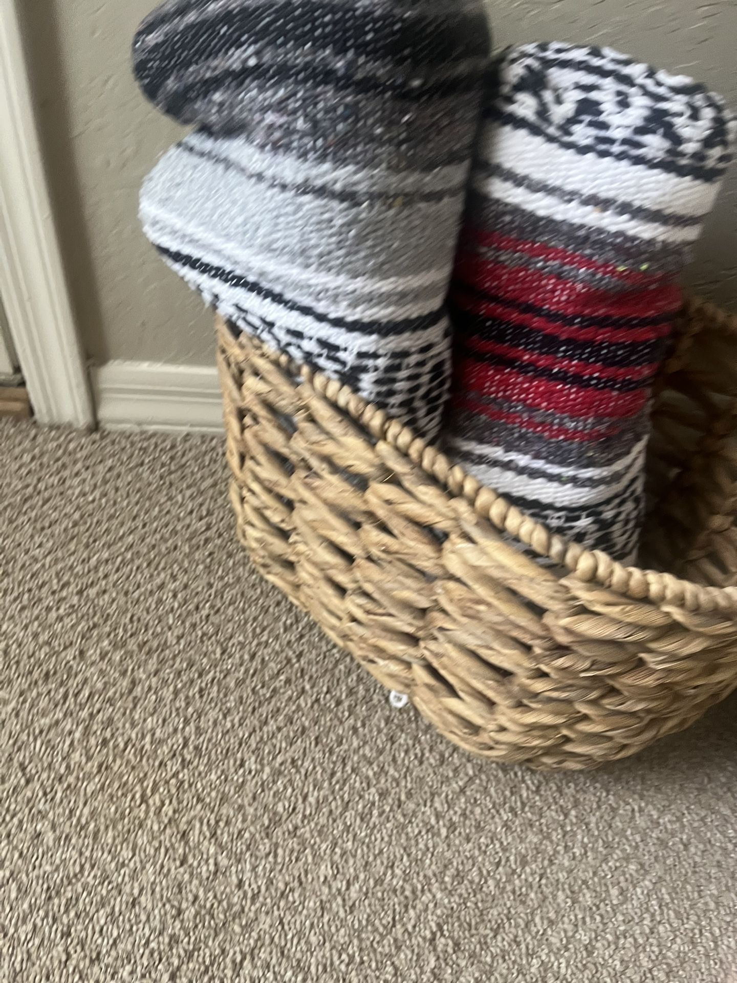 Brand New Mexican Blankets And Basket