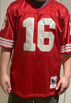 Mitchell & Ness Throwback Joe Montana 49ers Football Jersey.