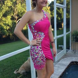 Prom Pink Dress by Partytime. Size 0-2