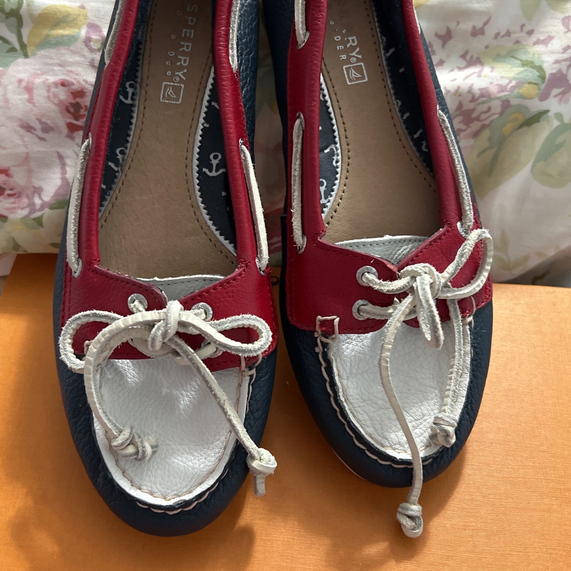 Nice! “SPERRY”red,white,blue Soft Leather Shoes!