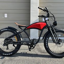 XTION 1200 Watts 26” X 4 Cruiser Style Electric Bike With Front Suspension 