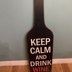 Large Metal Wine Sign