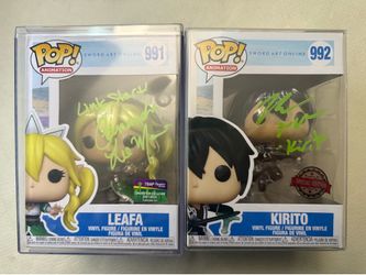 Sword Art Online Kirito & Leafa Funko Pop 991/992 - PSA VA Autograph SELL/TRADE