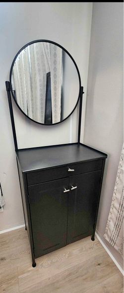 IKEA KORNSJÖ cabinet with a mirror in black