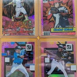 4 Donruss Pink Parallel Baseball Cards