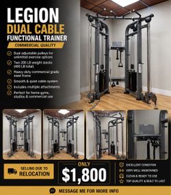 LEGION Functional Trainer / Cable Machine – Like New – $1,800
