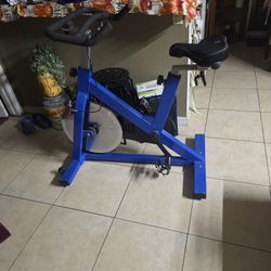 Blue And Sliver  With  Black  Seat Exercise Bikes 