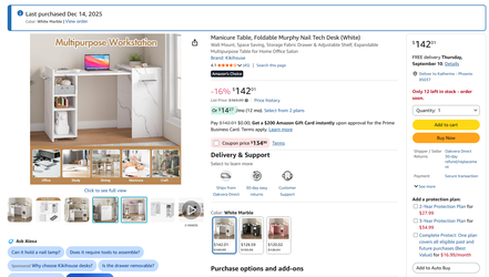 Folding Manicure Table Craft Table