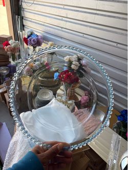 Charger 13” Cleat Baby Blue With Beads Great For Weddings And Events