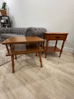 MCM table night stand / end table / side table carved legs ( $95 each ) mid century modern