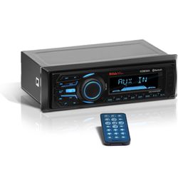 BOSS Audio Systems MR1308UABK Marine Stereo System – Single Din, Bluetooth Audio and Calling Head Unit, Aux-in, USB, SD, Weatherproof, AM/FM Radio Rec