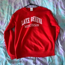 Red Crew Neck Sweatshirt 