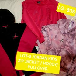 LOT -3 JORDAN HOODY PULLOVER AND ZIP JACKET