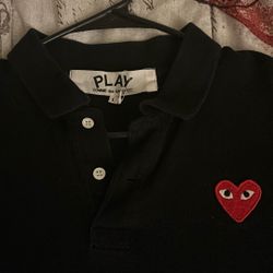 COMME DES GARÇONS PLAY HEART POLO BLACK 