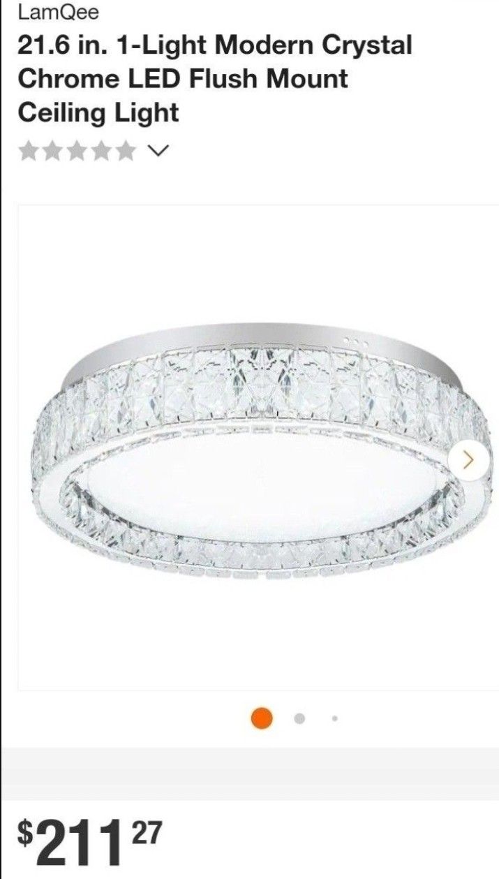 21.6" 1 LIGHT CRYSTAL LED CEILING LIGHT 
