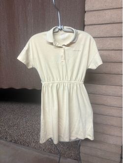 Wonder Nation Yellow Vent back Polo Dress  Girls Size L (10-12)