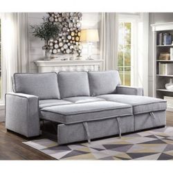 Gray Sectional Sofa With Pullout 
