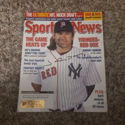 JOHNNY DAMON 2006 SPORTING NEWS AUTOGRAPH