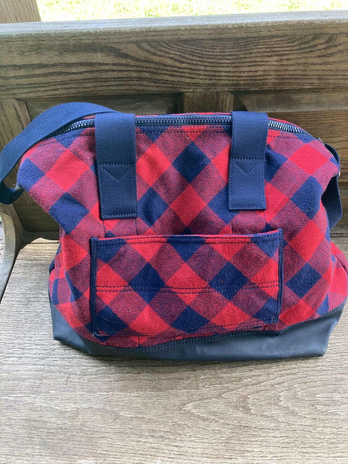 Lands In Tote Weekender Buffalo Plaid Large Travel Bag