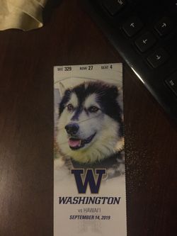 1 ticket to UW v Hawaii 9/14