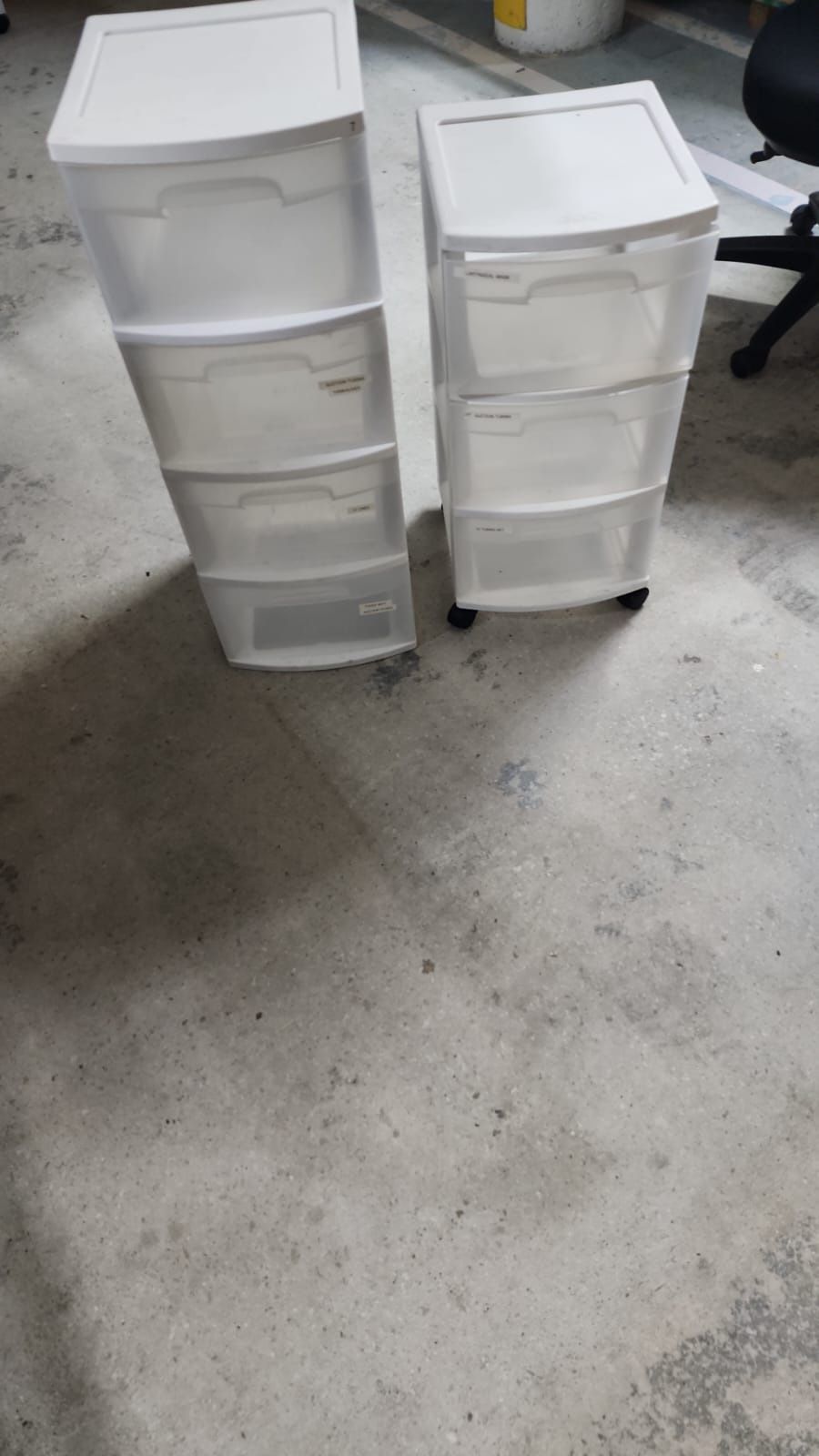 White Plastic Drawers (2 Available)