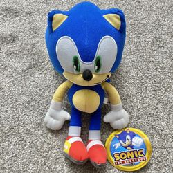 Sonic The Hedgehog BIG HEAD Plush Doll Toy Factory Sega 2019 with Tag