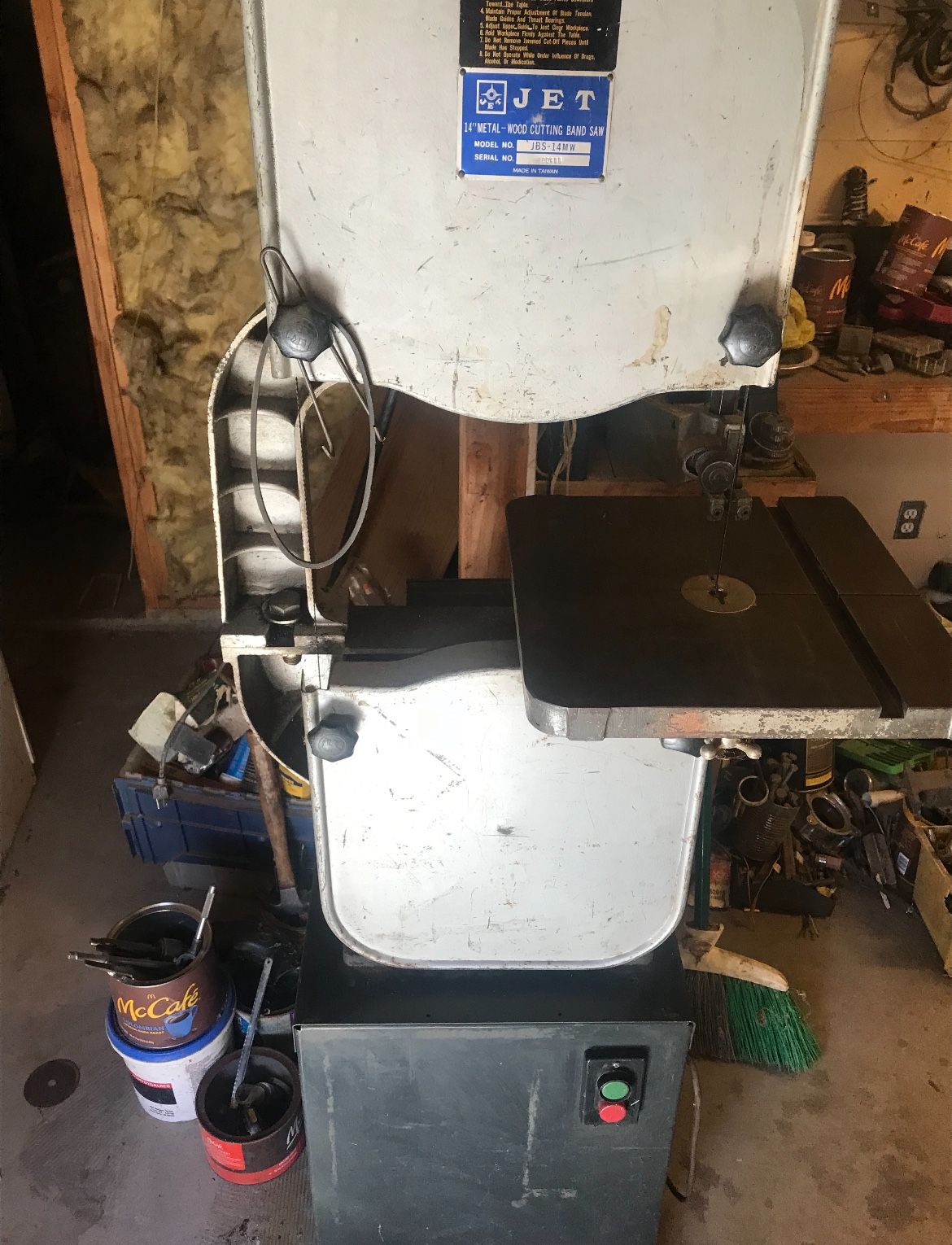 Jet 14” Metal-wood cutting band saw. Model #JBS-14MW.