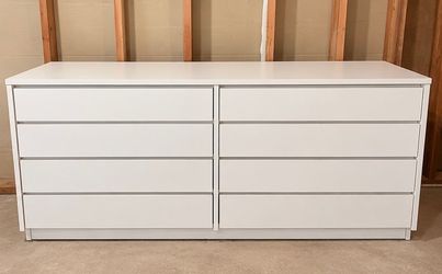 White 8-Drawer Double Dresser