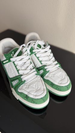 Green Denim/leather Sneakers 