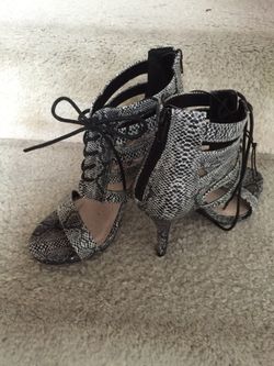 Snake skin print heels