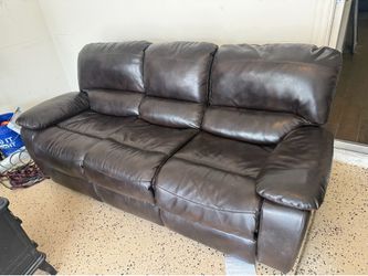 Leather recliner couch